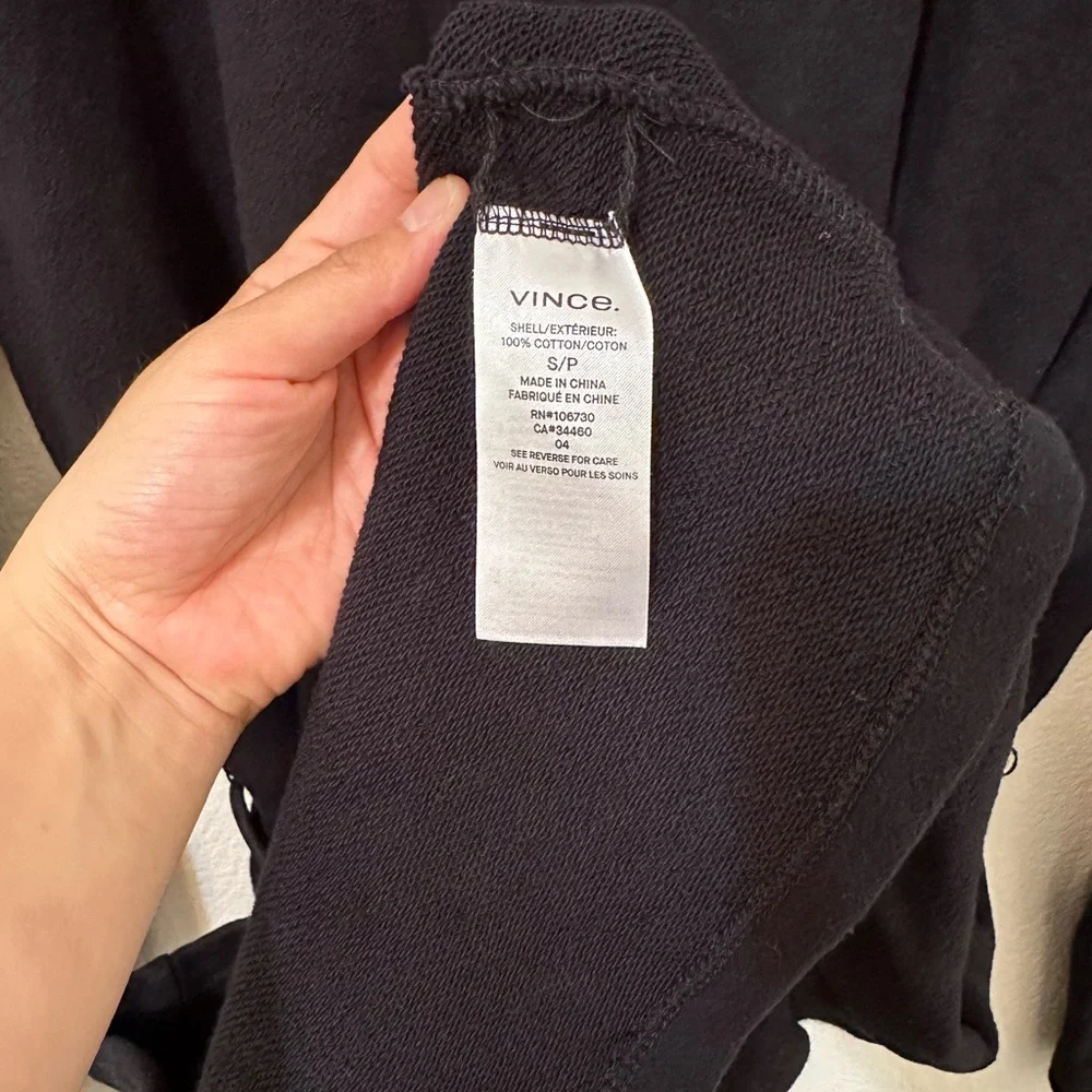 VINCE 100% Cotton Crew Neck Sweater Dress With Cord Tie Waist EUC - Picture 8 of 9